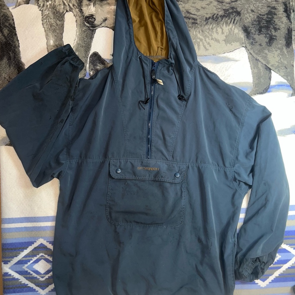 Sporttech Authentic Gear Blue Windbreaker Jacket Size L